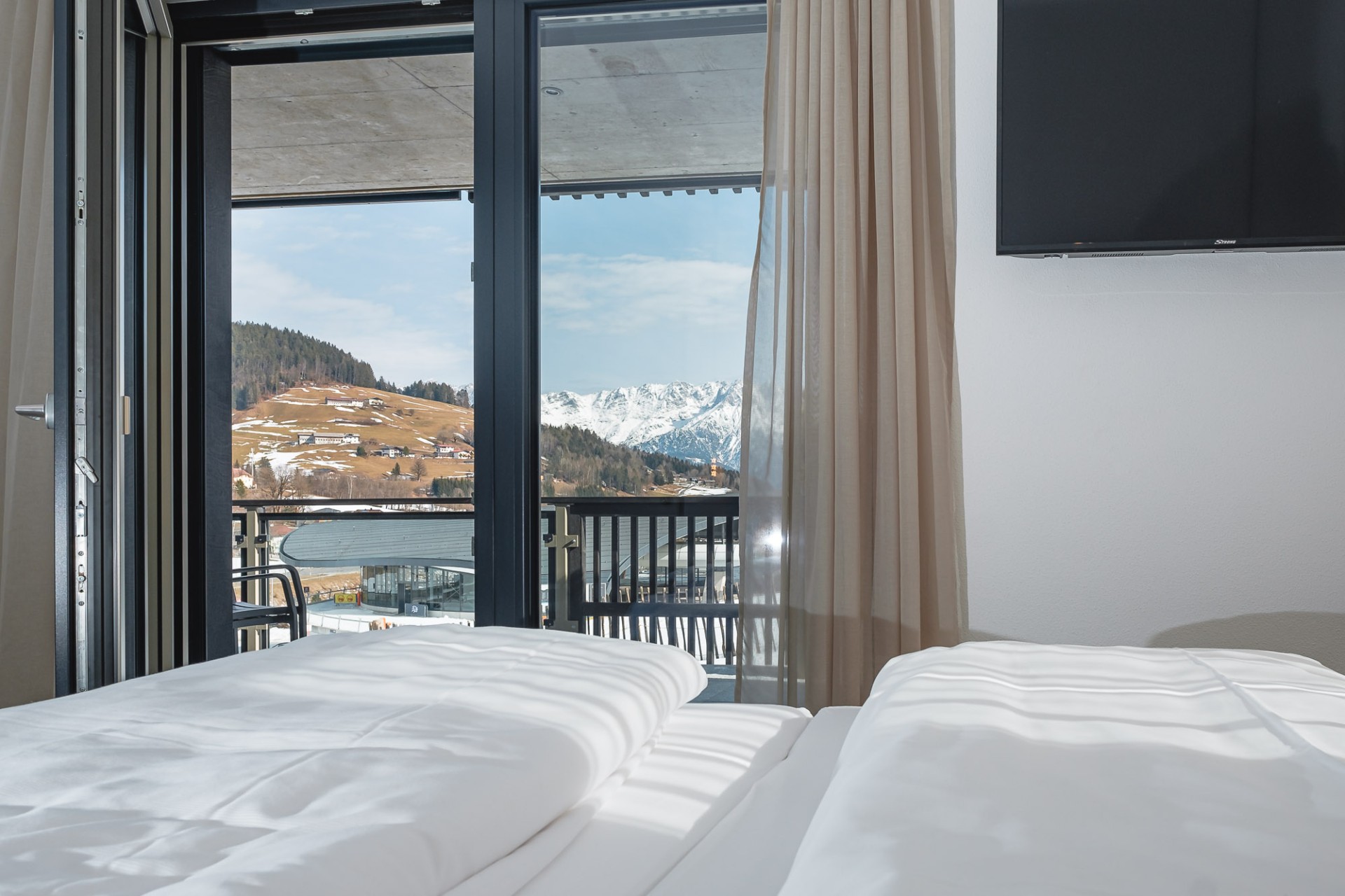 Vom Bett aus ein wunderbares Panorama in die Alpen Bergwelt Österreich