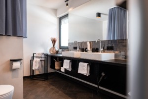 Design Apartmenthaus Herzog Badezimmer mit Frottees