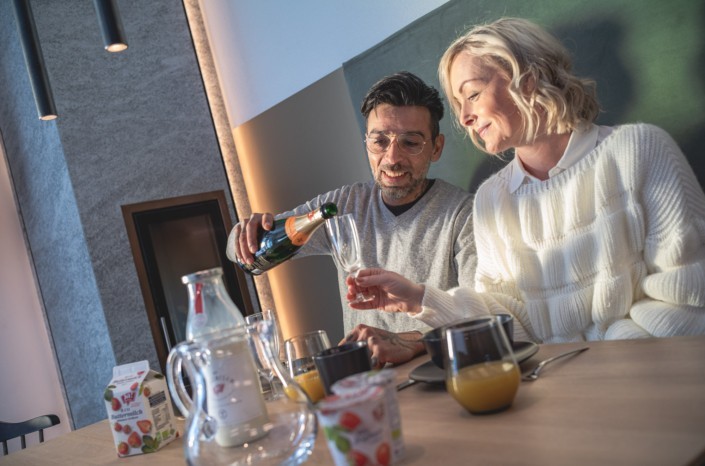 Frühstück mit Champagner im Apart Herzog